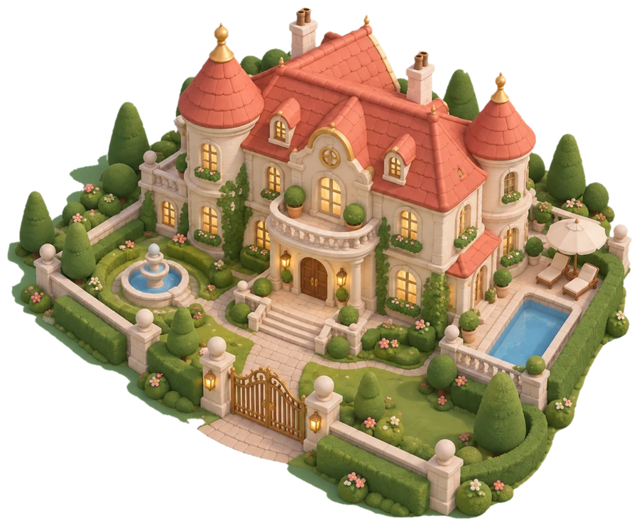 the family mansion, every window lit, nobody in it thinking about the will